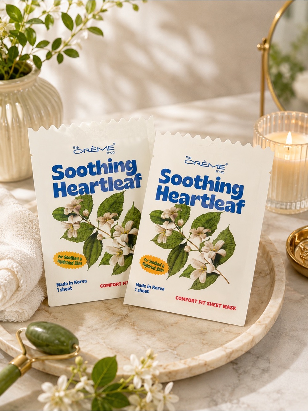 🎄THE CRÈME SHOP| Soothing Heartleaf Sheet Mask| K-Beauty | 2 Pack | NEW